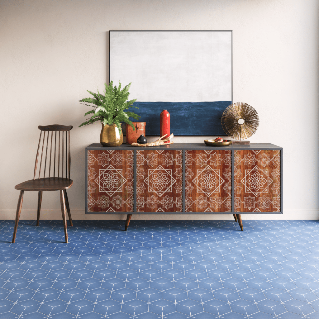 DASH HEX CEMENT TILE